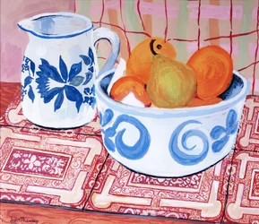 Nature Morte; Bol Bleu et Blanc et Cruche